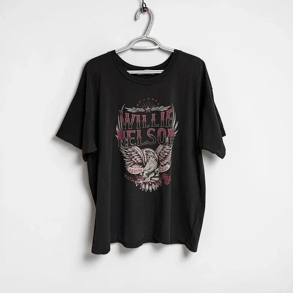 Daydreamer Willie Nelson Abbott Texas Graphic T Shirt Large Vintage Black Size L - Picture 2 of 7